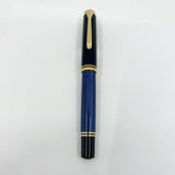 Pelikan M800 Black Cap/Blue Striped Barrel Fountain Pen - Medium 18kt Gold Nib