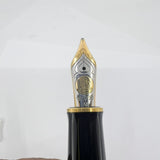 Pelikan M800 Black Cap/Blue Striped Barrel Fountain Pen - Medium 18kt Gold Nib