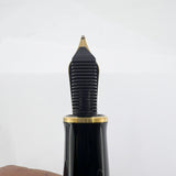 Pelikan M800 Black Cap/Blue Striped Barrel Fountain Pen - Medium 18kt Gold Nib