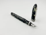 OMAS #360 "Wild" Black & Pearl Celluloid Triangular Fountain Pen - Medium 18kt Gold Nib