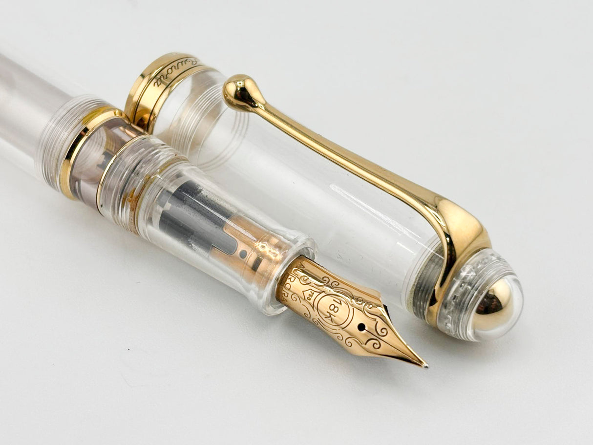 Aurora Large 88 Demonstrator Limited Edition Fountain Pen - Gold-Plated Trim - Medium 18kt Gold Nib