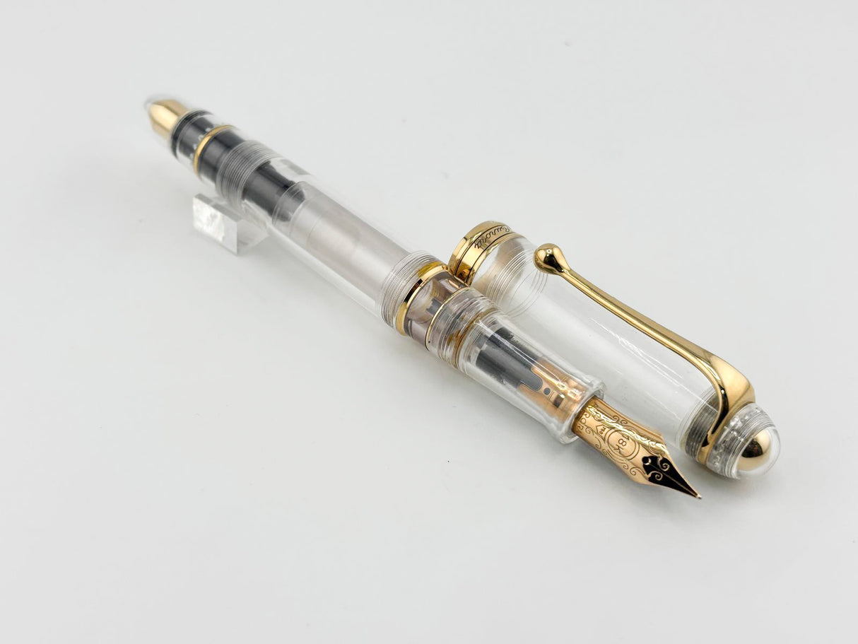 Aurora Large 88 Demonstrator Limited Edition Fountain Pen - Gold-Plated Trim - Medium 18kt Gold Nib