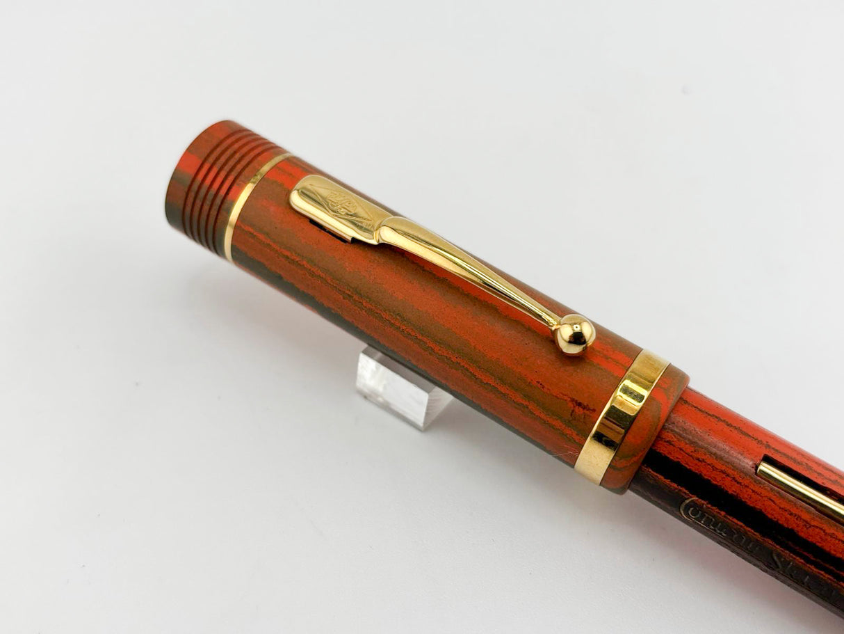 Conway Stewart Winston Churchill Woodgrain Ebonite  Fountain Pen - Medium 18kt Gold Nib