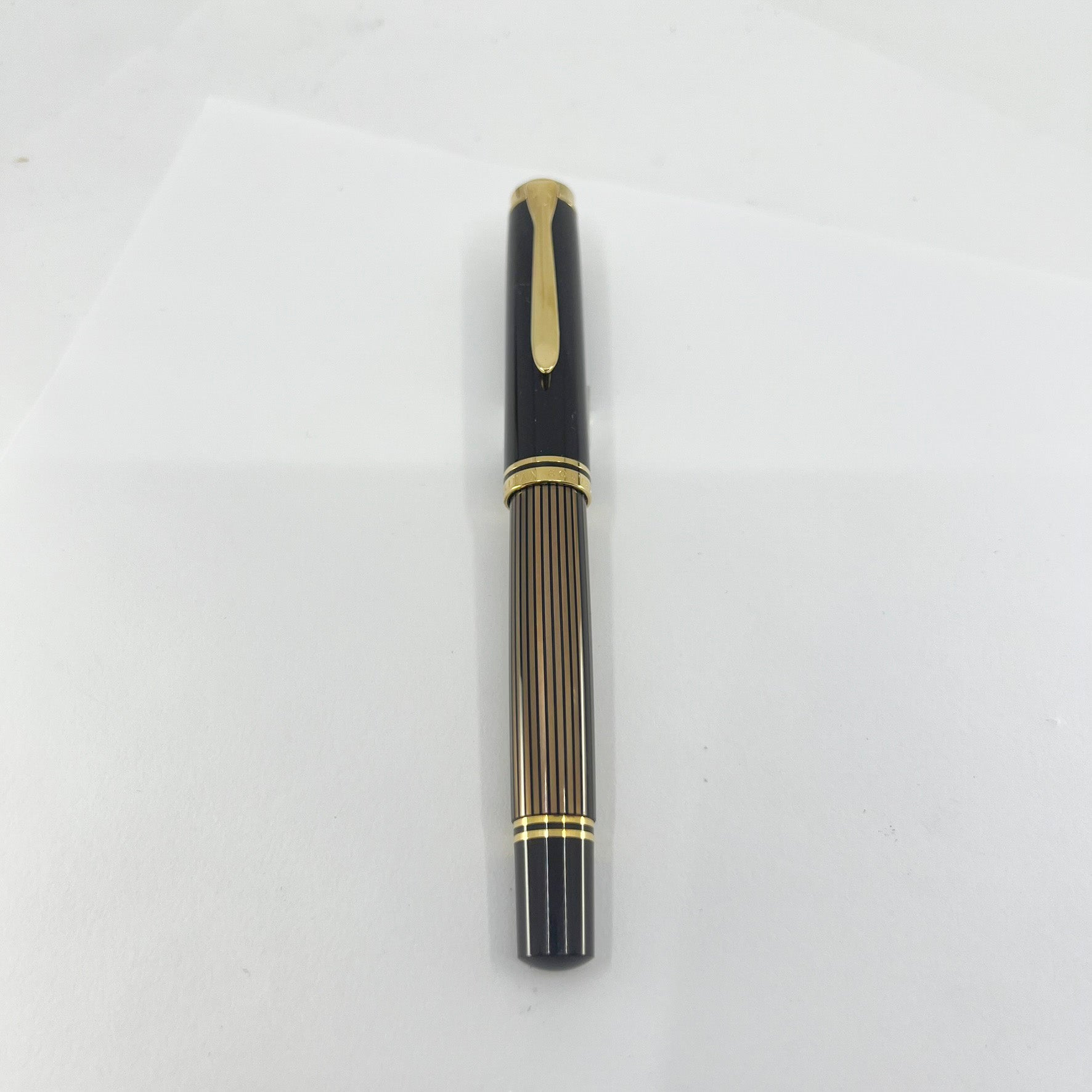 Pelikan M800 Brown Striped Barrel/Solid Brown Cap Fountain Pen
