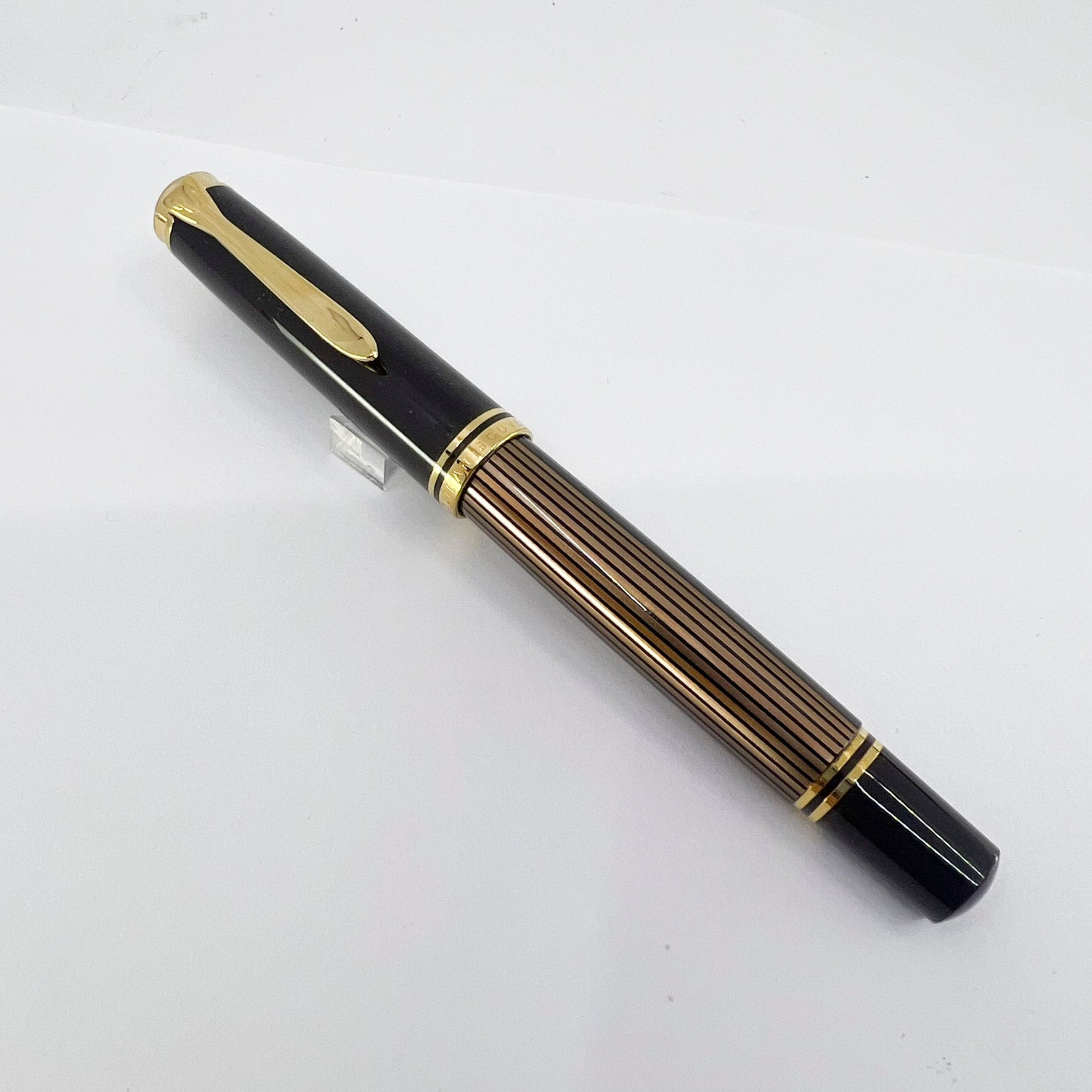 Pelikan M800 Brown Striped Barrel/Solid Brown Cap Fountain Pen