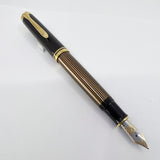 Pelikan M800  Brown  Striped Barrel/Solid Brown Cap  Fountain Pen - Medium 18kt Gold Nib