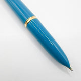 Parker 51 Special Edition Sterling Silver & Vista Blue Fountain Pen - Fine 18kt Gold  Nib
