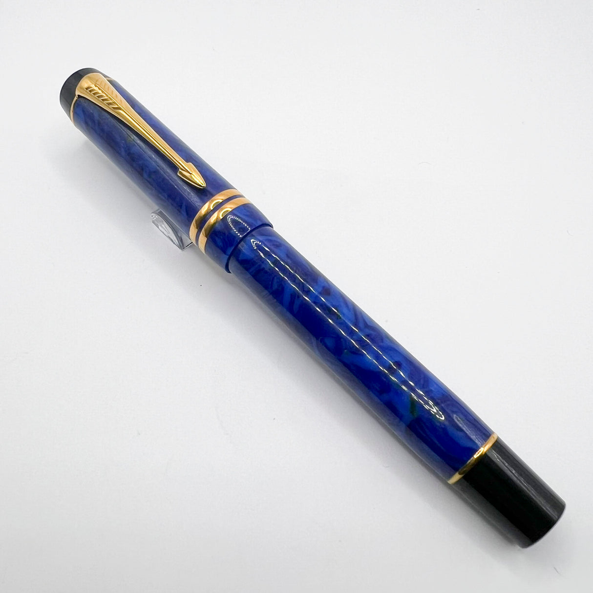 Parker Lapis Blue Duofold Centennial (Largest) Fountain Pen - Fine 18kt Gold Nib