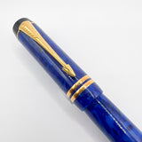 Parker Lapis Blue Duofold Centennial (Largest) Fountain Pen - Fine 18kt Gold Nib