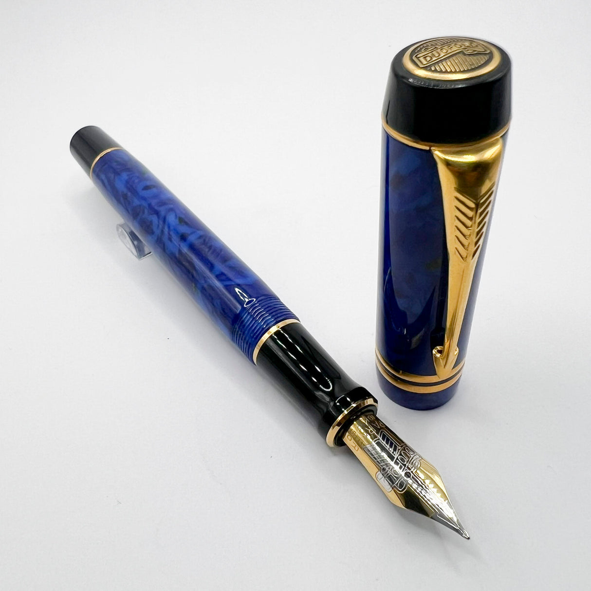 Parker Lapis Blue Duofold Centennial (Largest) Fountain Pen - Fine 18kt Gold Nib