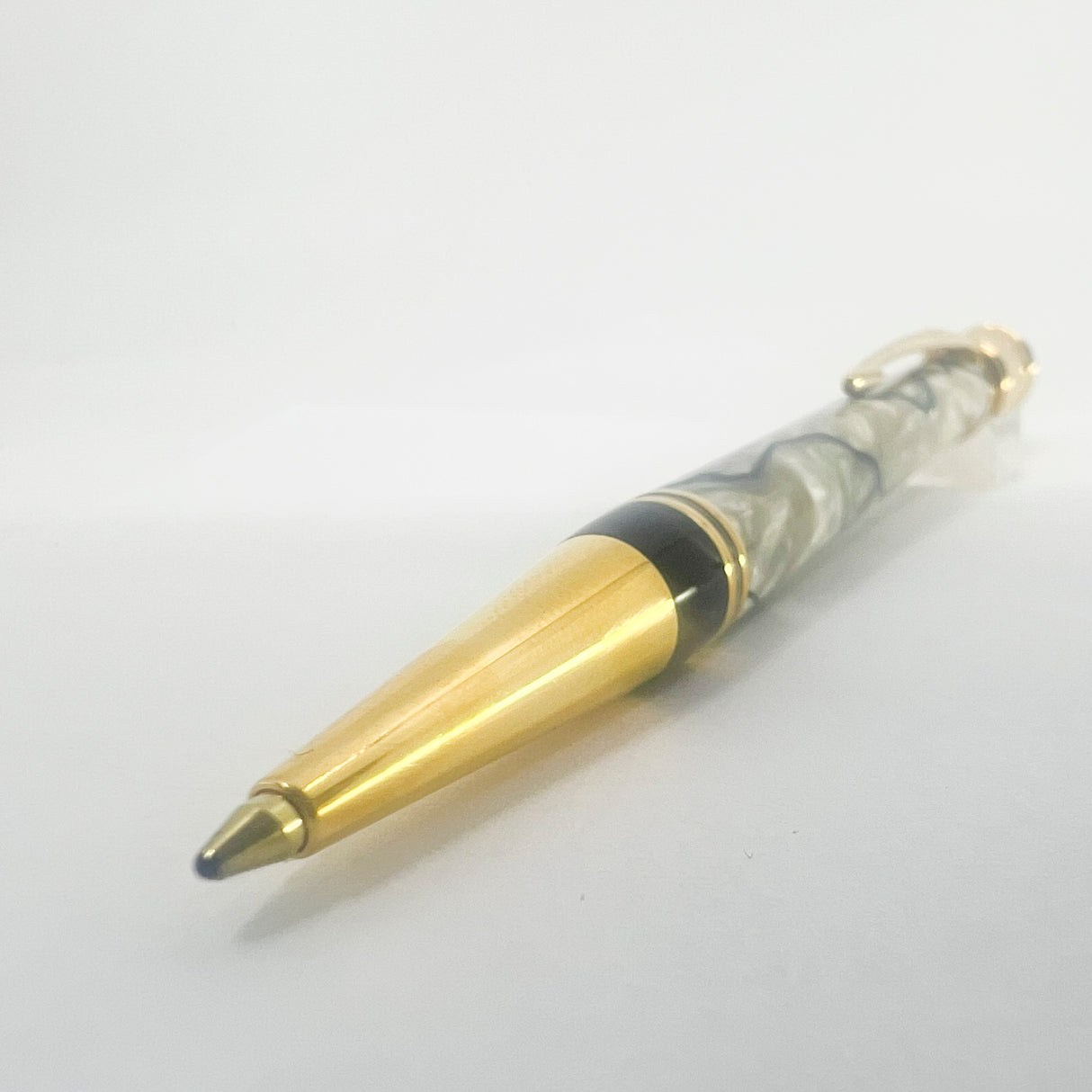 Parker Duofold Lustrous Pearl & Black Ballpoint Pen