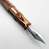 OMAS Original Style Arte Italiana Arco Bronze Celluloid Paragon Fountain Pen (Circa 2000) - High Tech Trim - Fine 18kt Gold Nib
