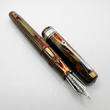 OMAS Original Style Arte Italiana Arco Bronze Celluloid Paragon Fountain Pen (Circa 2000) - High Tech Trim - Fine 18kt Gold Nib