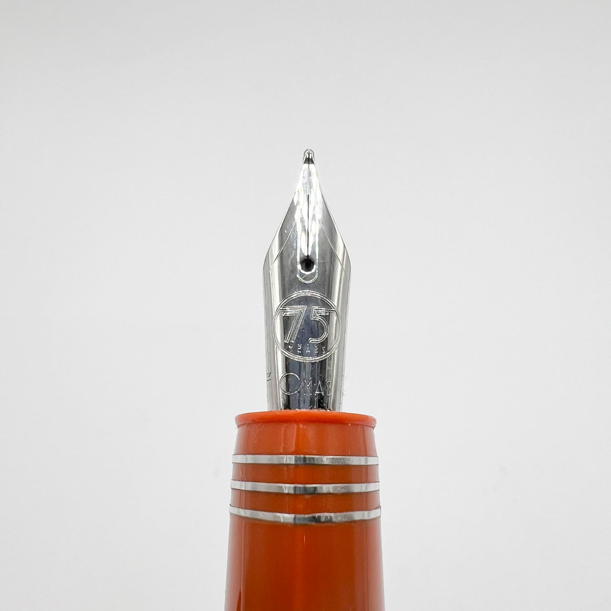 OMAS #360 for Armando Simoni Club Orange Triangulated  Fountain Pen (Circa 1999) - Medium 18kt Gold Nib