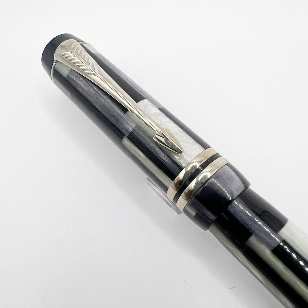 Parker Duofold Black Mosaic Centennial(Largest) Fountain Pen - Medium 18kt Gold Nib