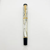 Parker Duofold Centennial (Largest) Lustrous  Pearl & Black Fountain Pen - Broad 18kt Gold Nib