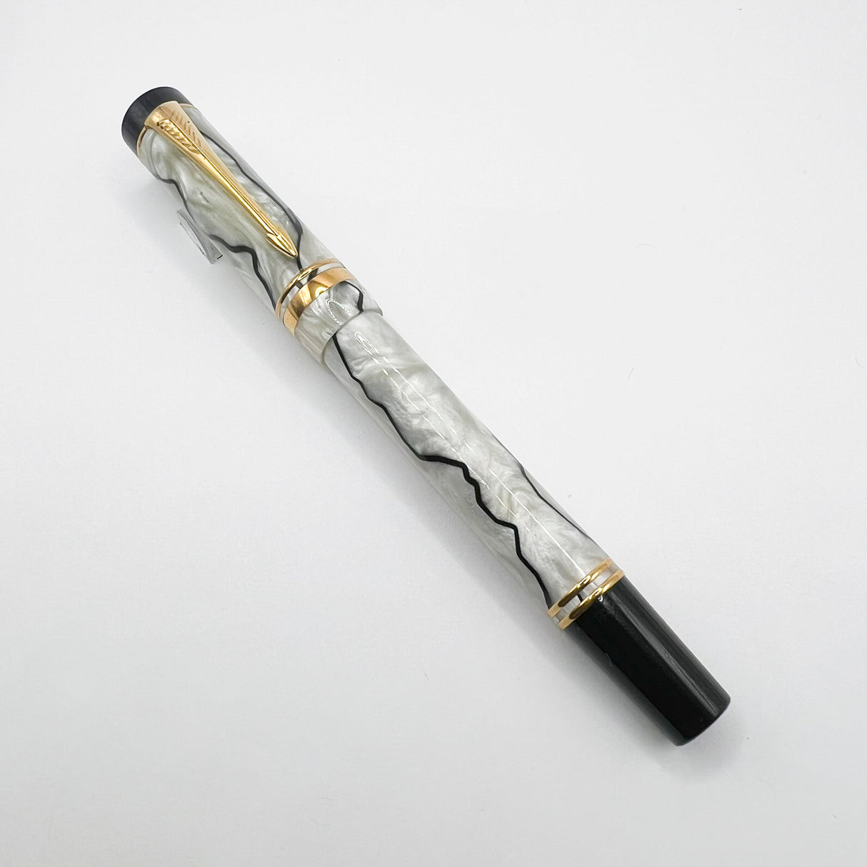 Parker Duofold Lustrous Pearl & Black Rollerball