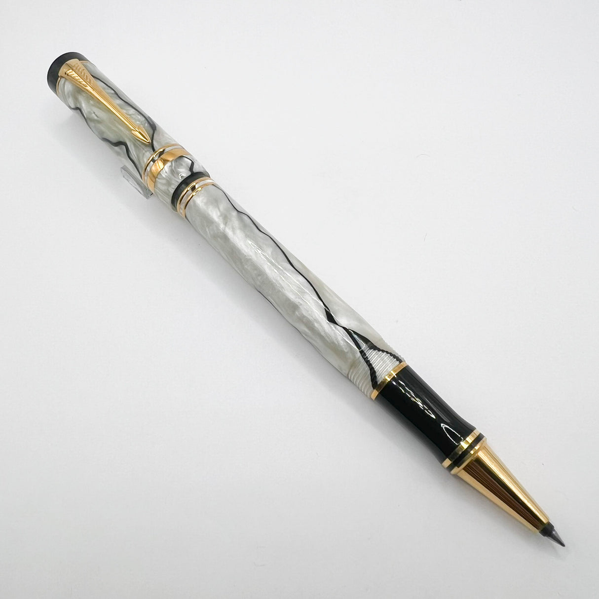 Parker Duofold Lustrous Pearl & Black Rollerball