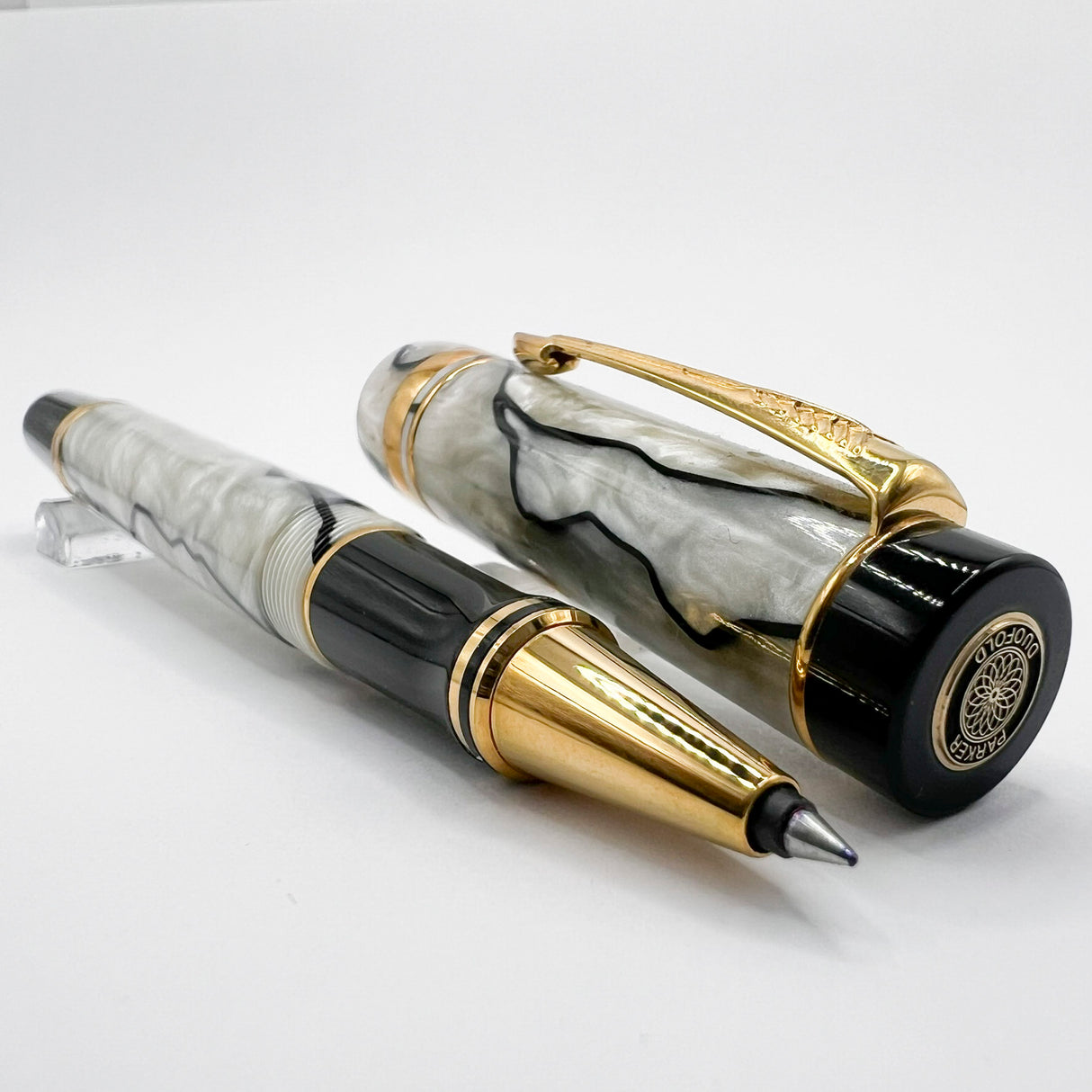 Parker Duofold Lustrous Pearl & Black Rollerball