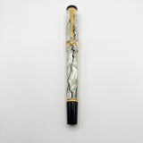 Parker Duofold International  Lustrous Pearl & Black Fountain Pen - Fine 18kt Gold Nib