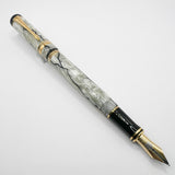 Parker Duofold International  Lustrous Pearl & Black Fountain Pen - Fine 18kt Gold Nib