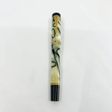Parker Norman Rockwell Duofold Centennial Limited Edition Unique Swirly  Black & Pearl Fountain Pen - Medium 18kt Gold Nib -  Trim Rings and the Cap Top Medallion are Solid 18k Gold!