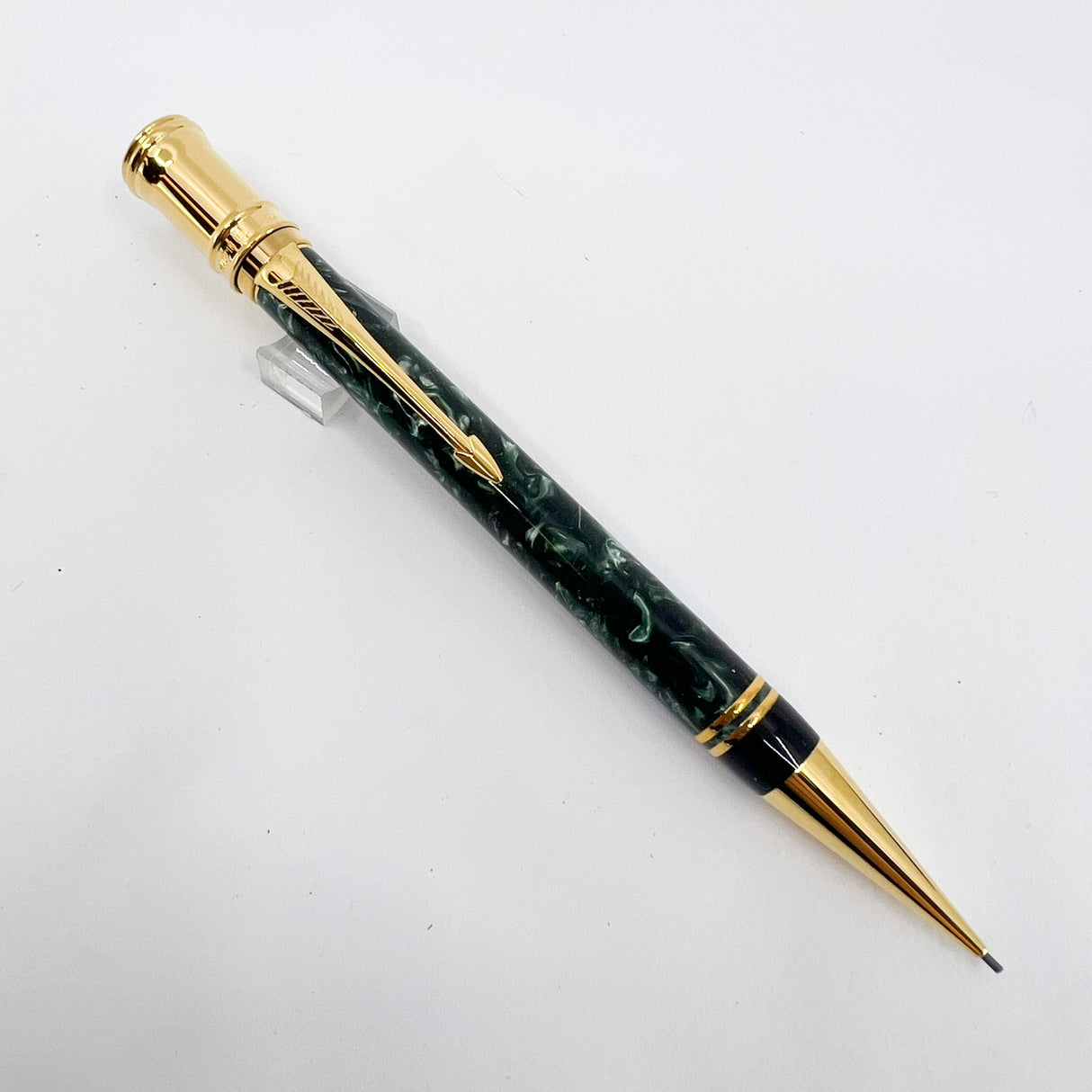 Parker Duofold Green Marble Mechanical Pencil  0.9mm - Circa 1991