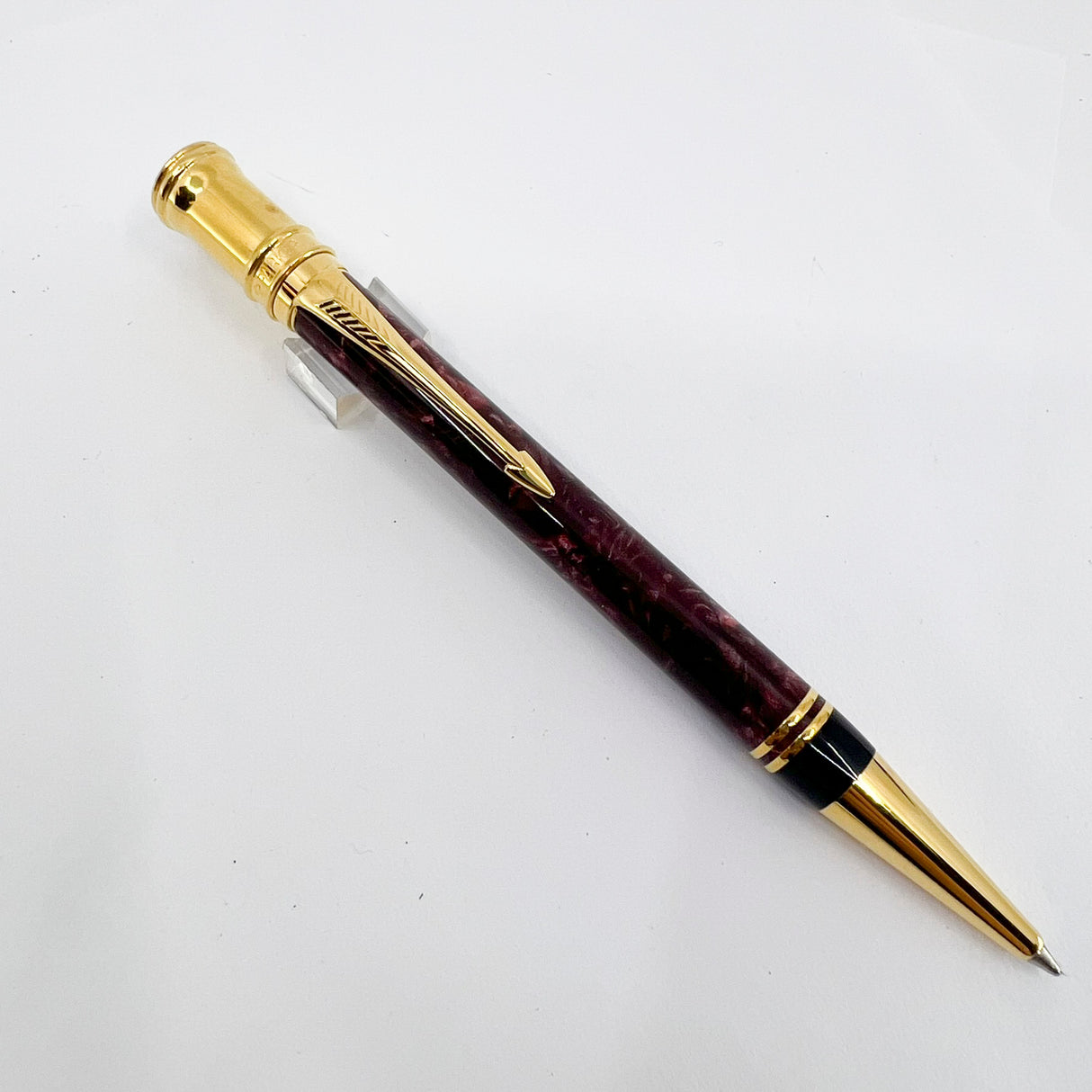 Parker Duofold  Marble Maroon Ballpoint Pen - Circa 1991
