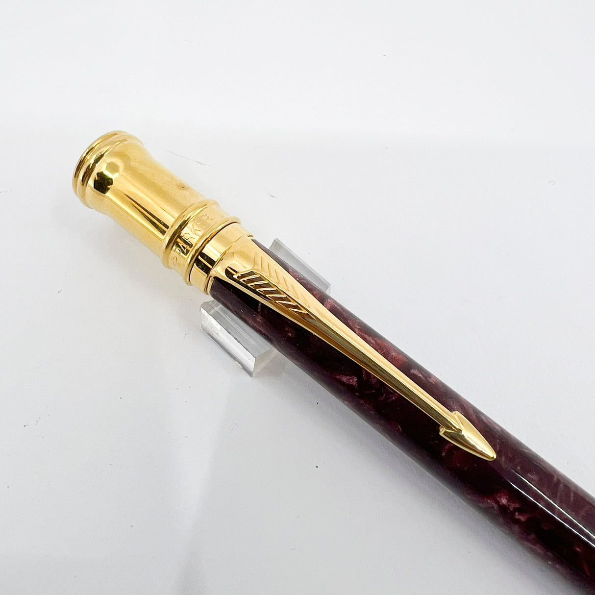 Parker Duofold  Marble Maroon Ballpoint Pen - Circa 1991
