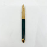 Waterman Carene  Deluxe Gold-Plated Cap/Green Lacquer Barrel Fountain Pen - Fine 18kt Gold Nib