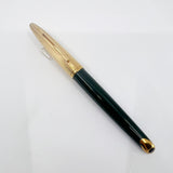 Waterman Carene  Deluxe Gold-Plated Cap/Green Lacquer Barrel Fountain Pen - Fine 18kt Gold Nib