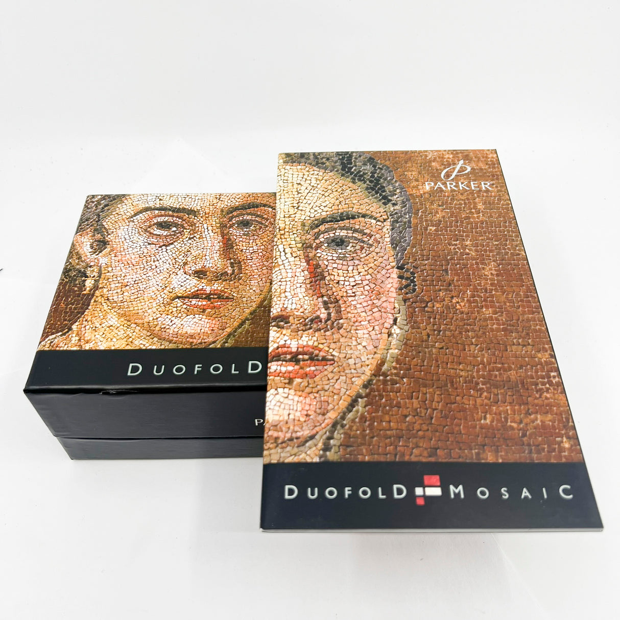 Parker Red Mosaic International Duofold Fountain Pen - Medium 18kt Gold Nib