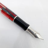 Parker Red Mosaic International Duofold Fountain Pen - Medium 18kt Gold Nib