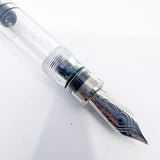 Pelikan M805 Clear Demonstrator Fountain Pen -  Names of Pen Components Engraved by Pelikan on Barrel - Extra Fine 18kt Gold Nib