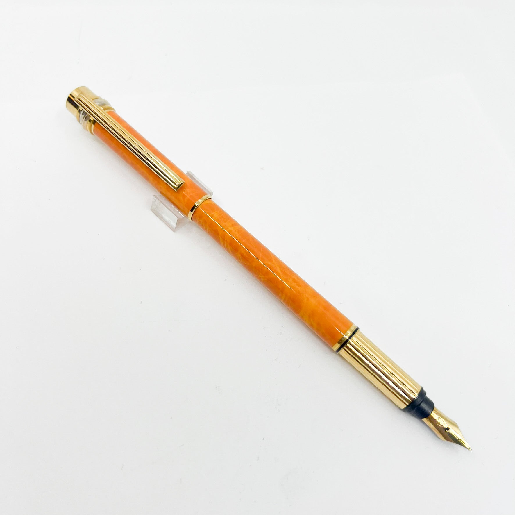 Cartier Marbled Orange Must de Cartier Fountain Pen - Fine 18kt