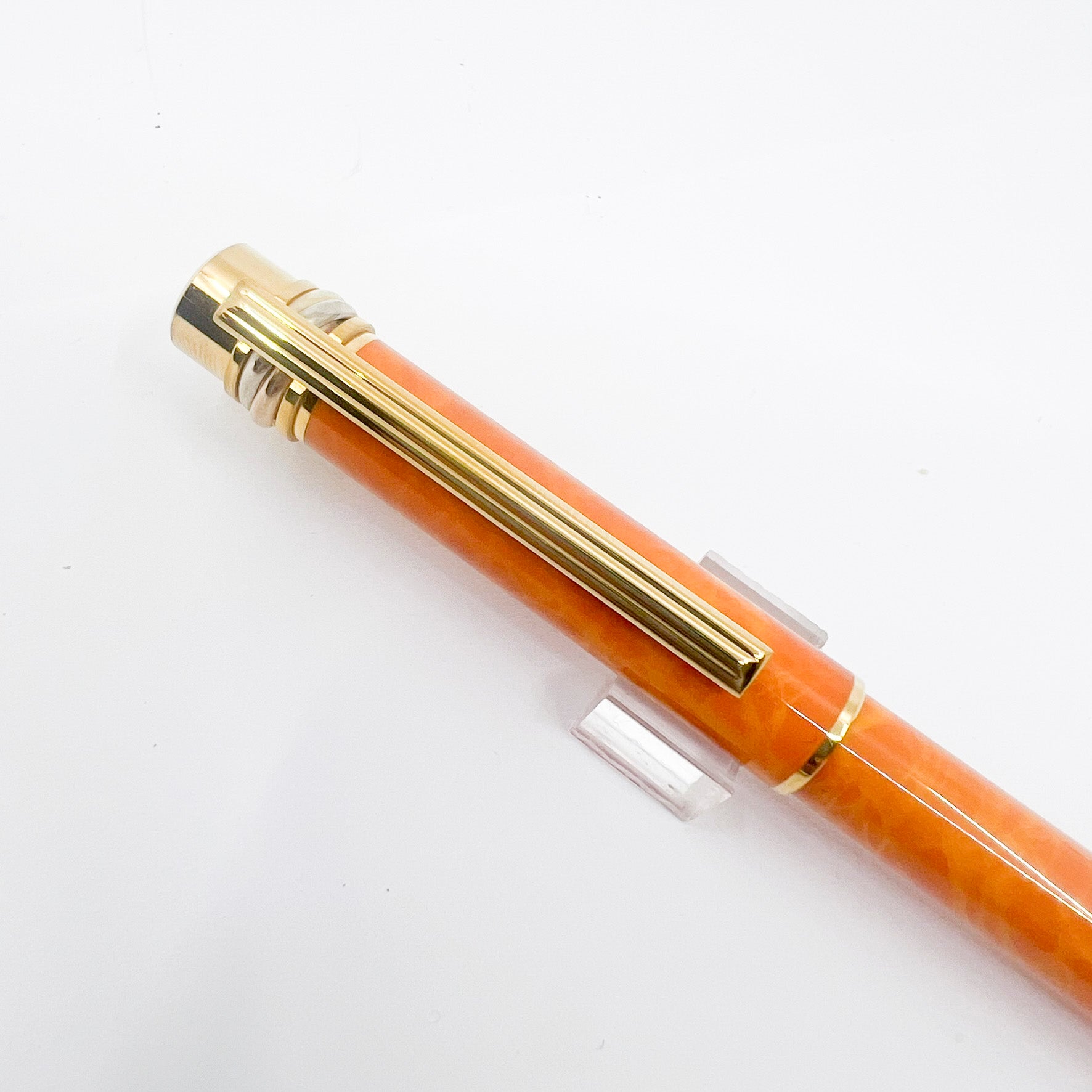 Cartier Marbled Orange Must de Cartier Fountain Pen - Fine 18kt