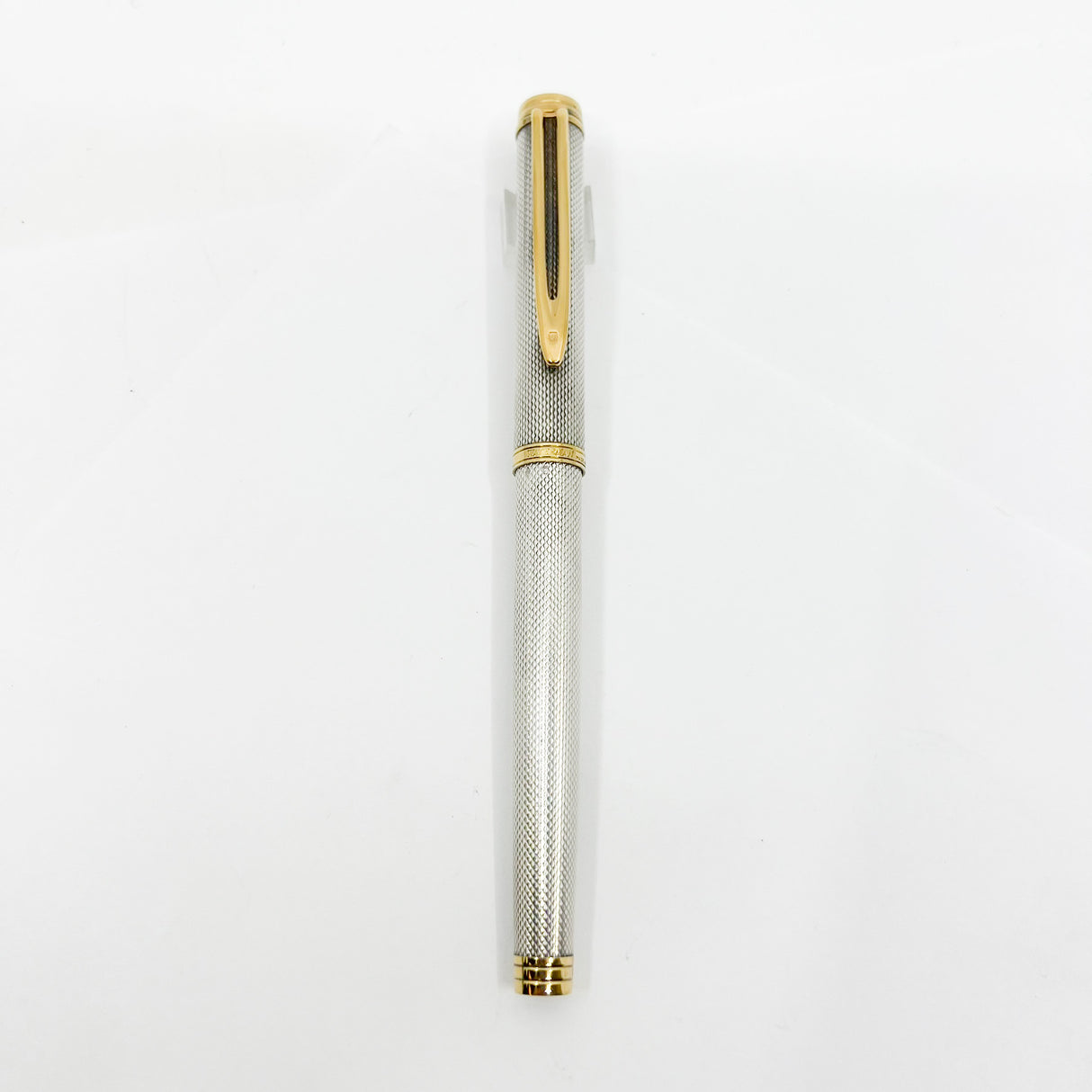Waterman Gentleman Sterling Silver Barleycorn Pattern Fountain Pen - Extra Fine 18kt Gold Nib