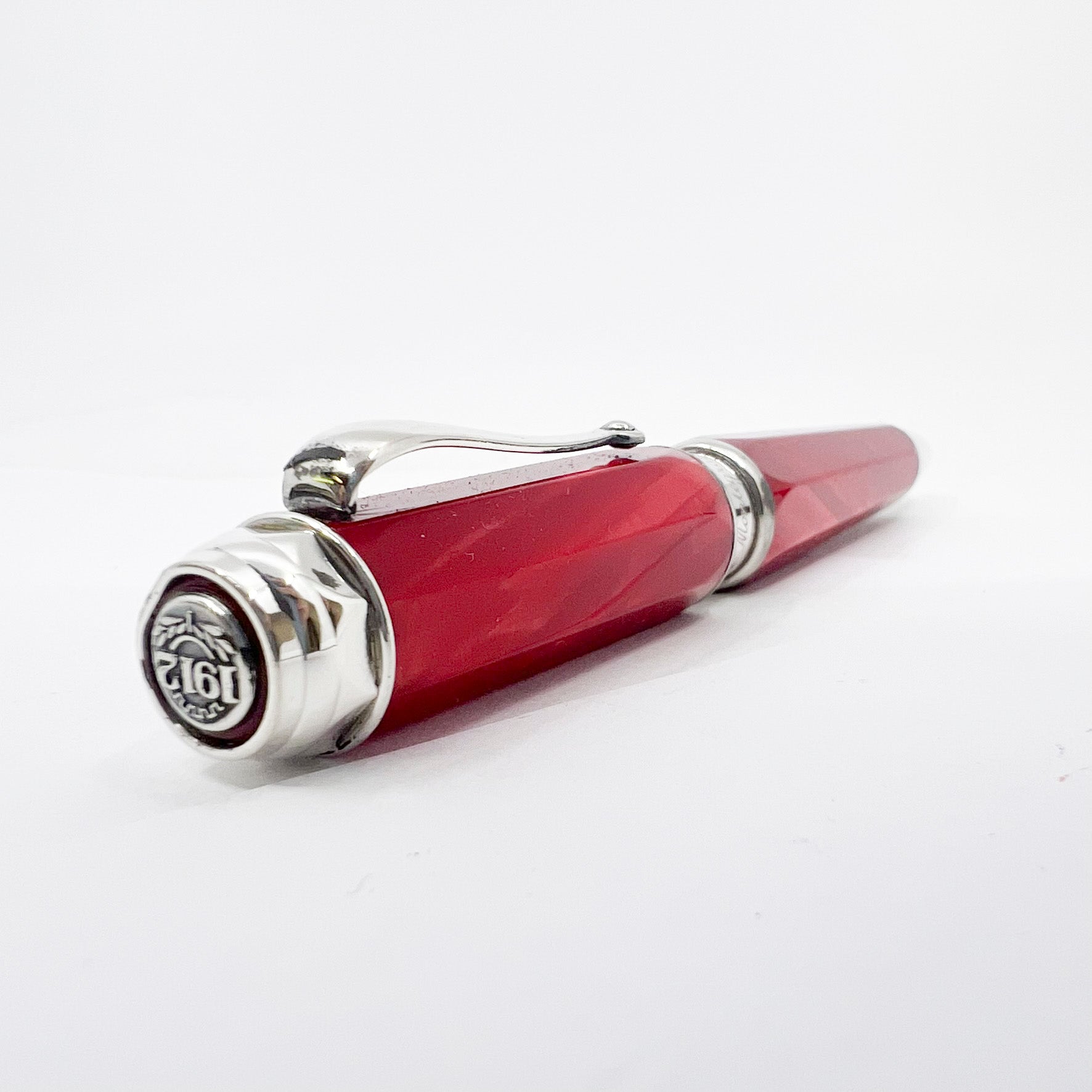 Red Pen Routo Montegrappa Espressione Lustrous Red Celluloid Facetted Ballpoint Pen ...