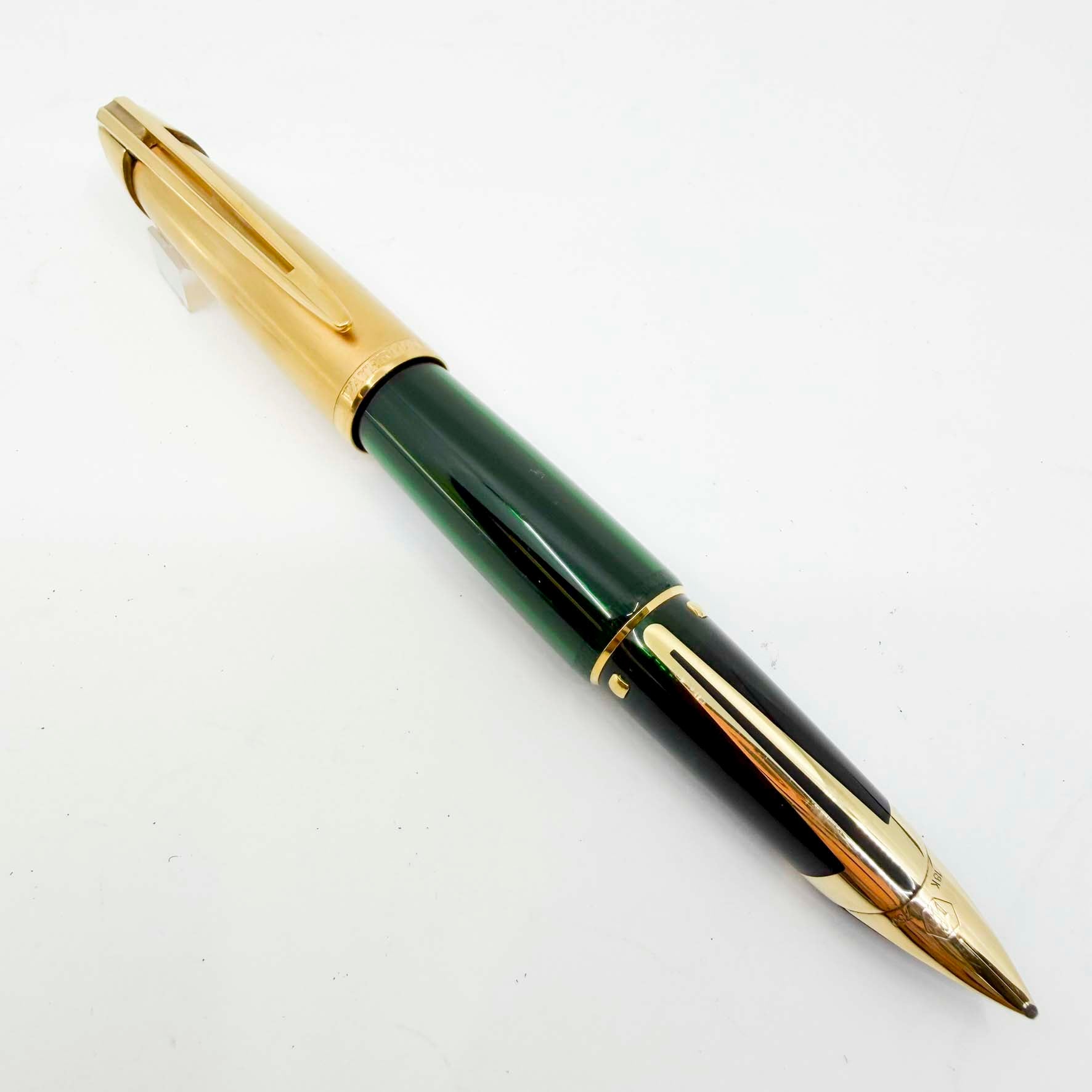Waterman Edson Green Translucent Fountain Pen - Broad 18kt Gold