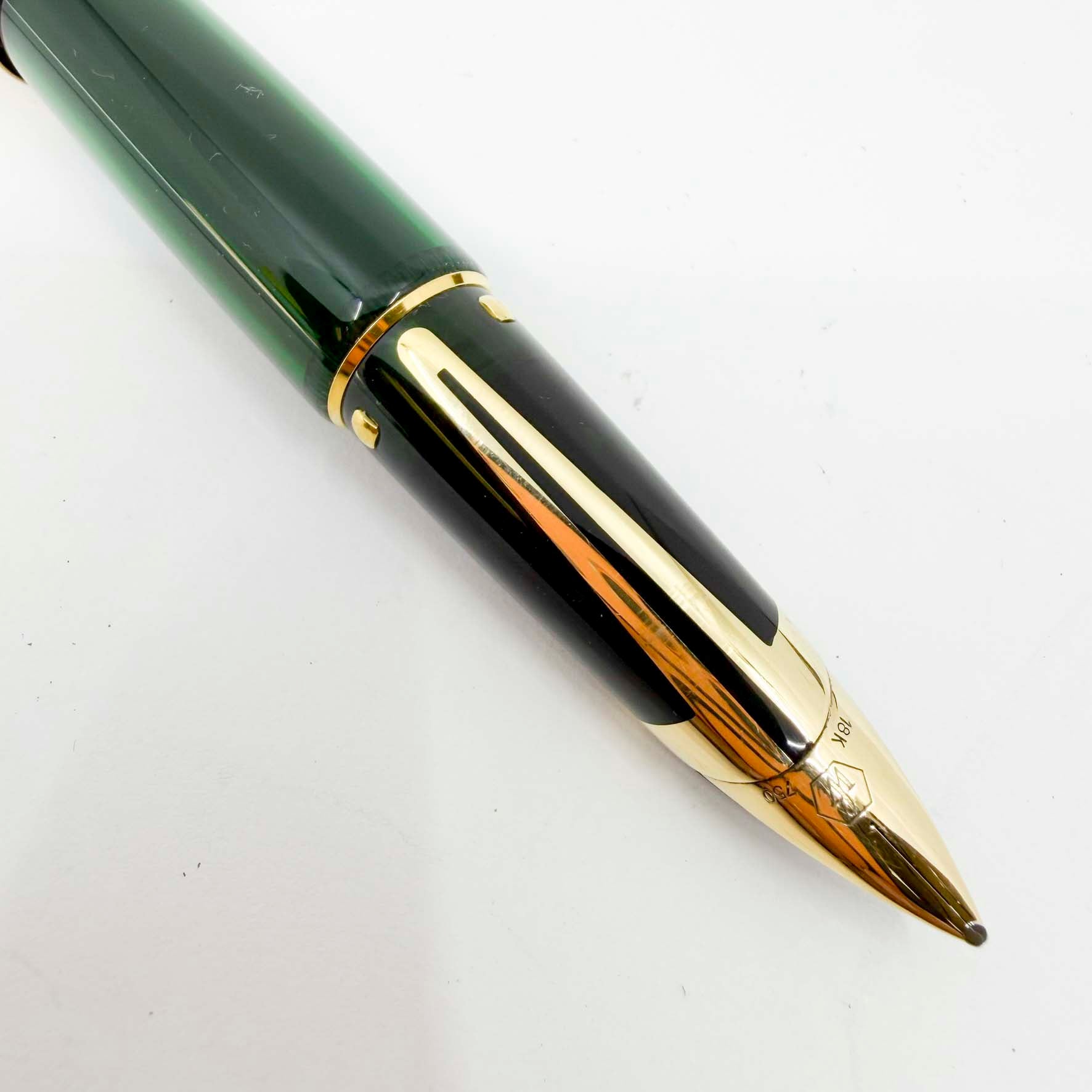 Waterman Edson Green Translucent Fountain Pen - Broad 18kt Gold