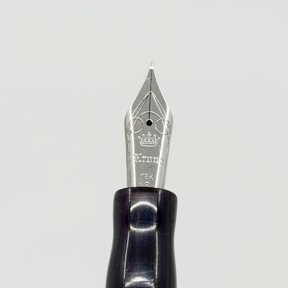 Krone Boulder Purple Haze Celluloid Fountain Pen - Fine 18kt Gold Nib