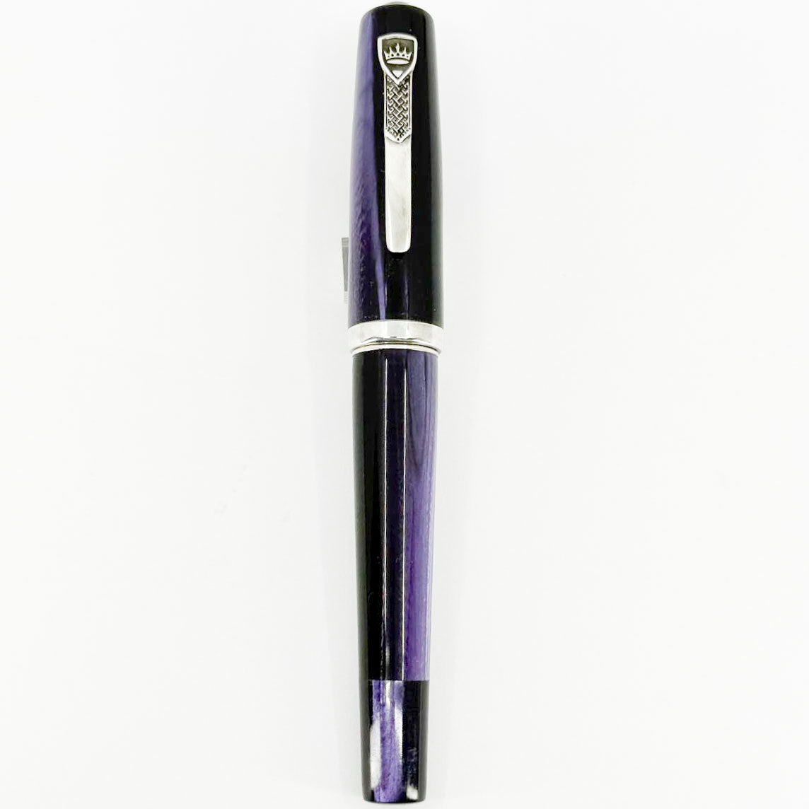 Krone Boulder Purple Haze Celluloid Fountain Pen - Fine 18kt Gold Nib