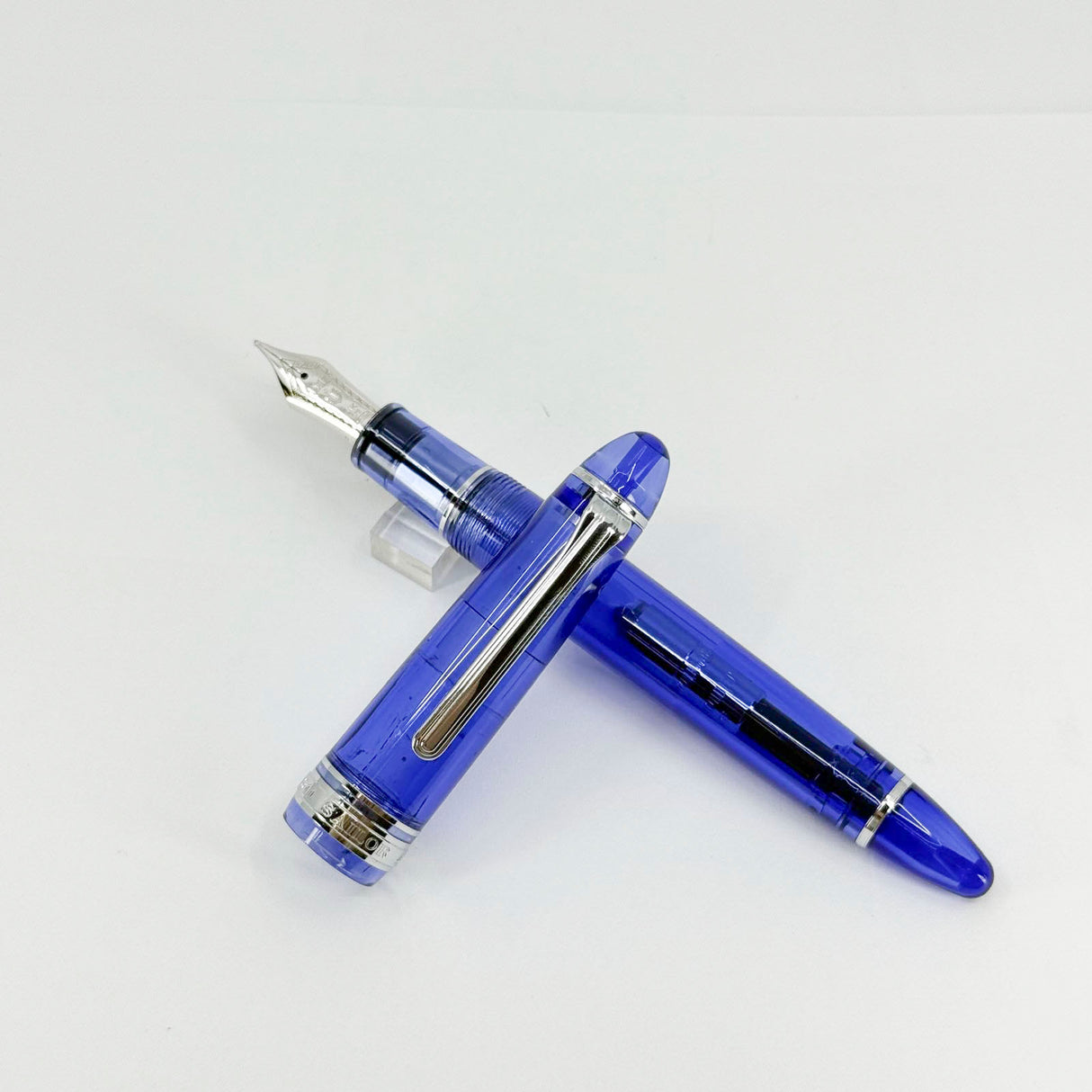 Sailor 1911 Large Blue Moon Transparent Fountain Pen  - Broad 21kt Gold Nib