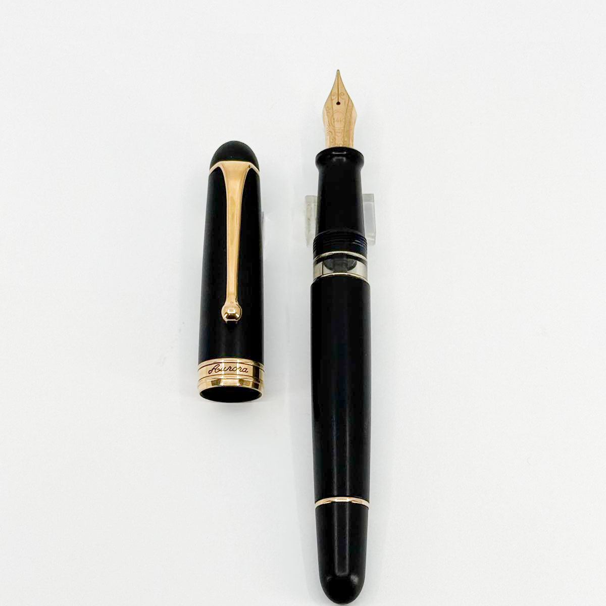 Aurora Matte Black Large #88 Fountain Pen- Medium 14kt Gold Nib