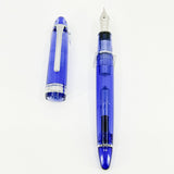 Sailor 1911 Large Blue Moon Transparent Fountain Pen  - Broad 21kt Gold Nib