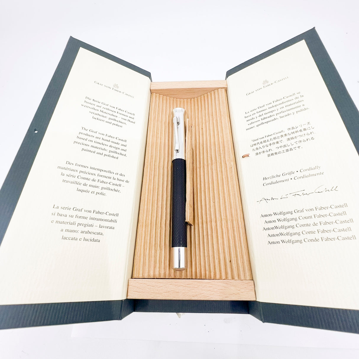 Graf Von Faber Castell Black Resin Guilloche Rollerball