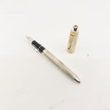 Pilot Namiki Custom Silver Fountain Pen - Barleycorn Design - Broad 18kt Gold Nib