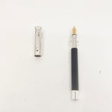 Graf Von Faber Castell Black Resin Guilloche Fountain Pen - Broad 18kt Gold Nib