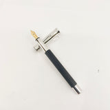 Graf Von Faber Castell Black Resin Guilloche Fountain Pen - Broad 18kt Gold Nib