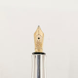 Graf Von Faber Castell Black Resin Guilloche Fountain Pen - Broad 18kt Gold Nib